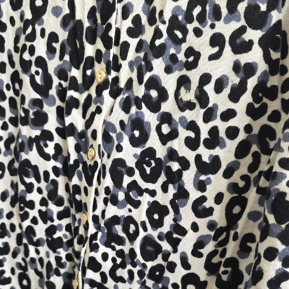 NEW Basic Editions Black and White Leopard Print … - image 2